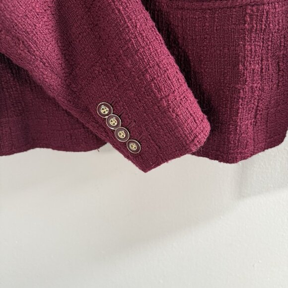 J. Crew Womens Tweed Peplum Blazer Jacket Sz 4 Cotton Preppy Pink Academia - Picture 11 of 11